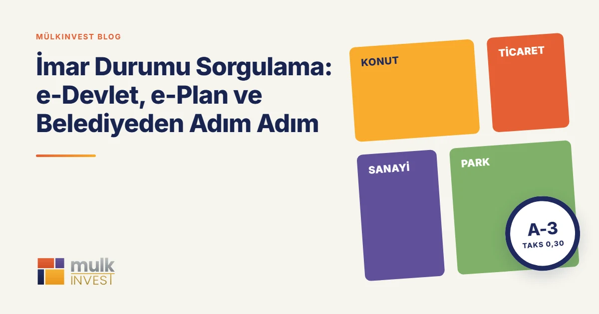 Mülkinvest blog kapağı: İmar durumu sorgulama, e-Devlet, e-Plan ve belediyeden adım adım