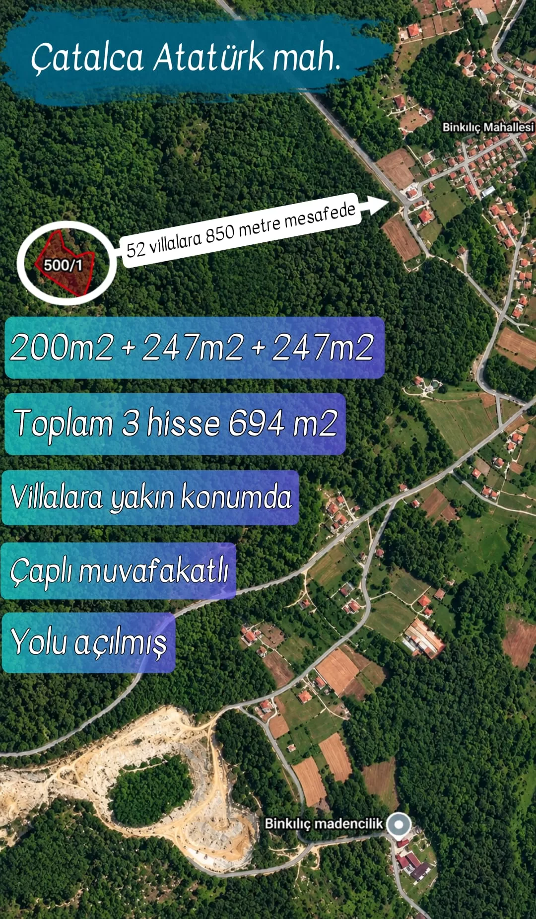 Sahibinden satılık 2 adet 247 metre 1 adet 200 metre